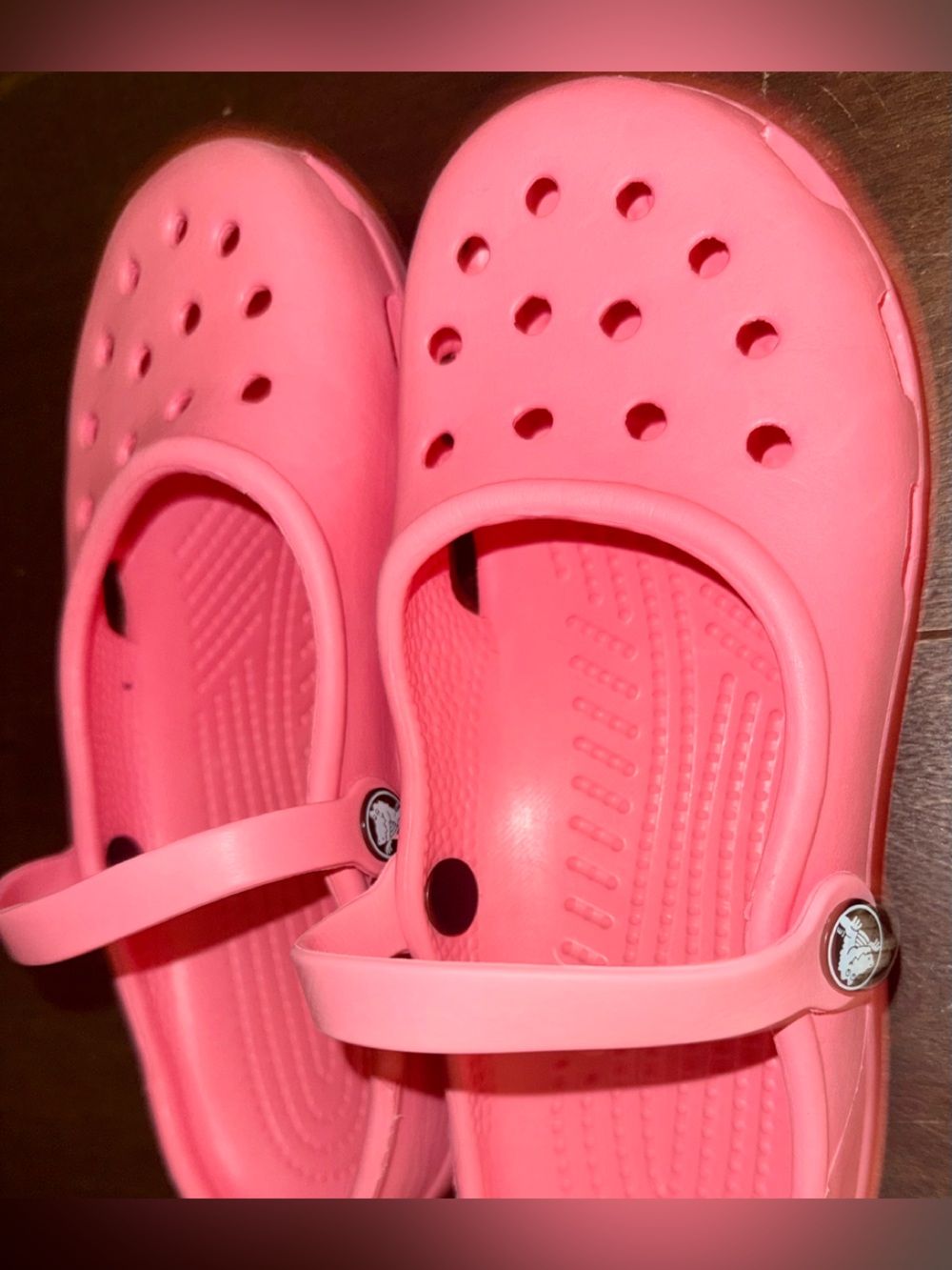 Crocs Mary Jane Shoes Women’s Size 8 Pink / Coral color Slip-On Comfort Clogs - Picture 3 of 4